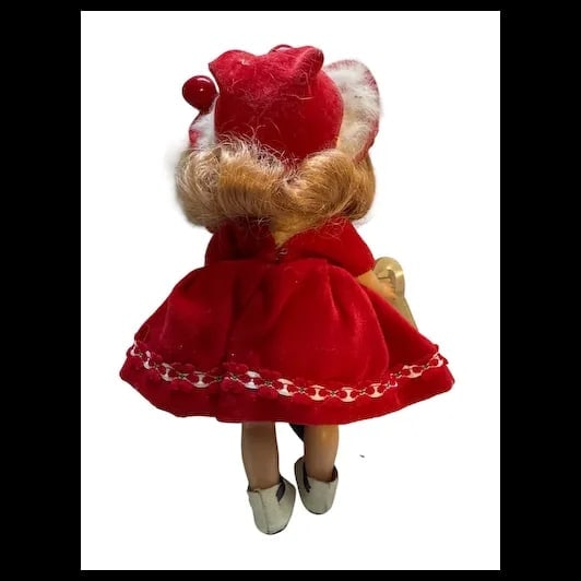 Vintage Muffie Doll red velvet Dress Story Book cali - 8
