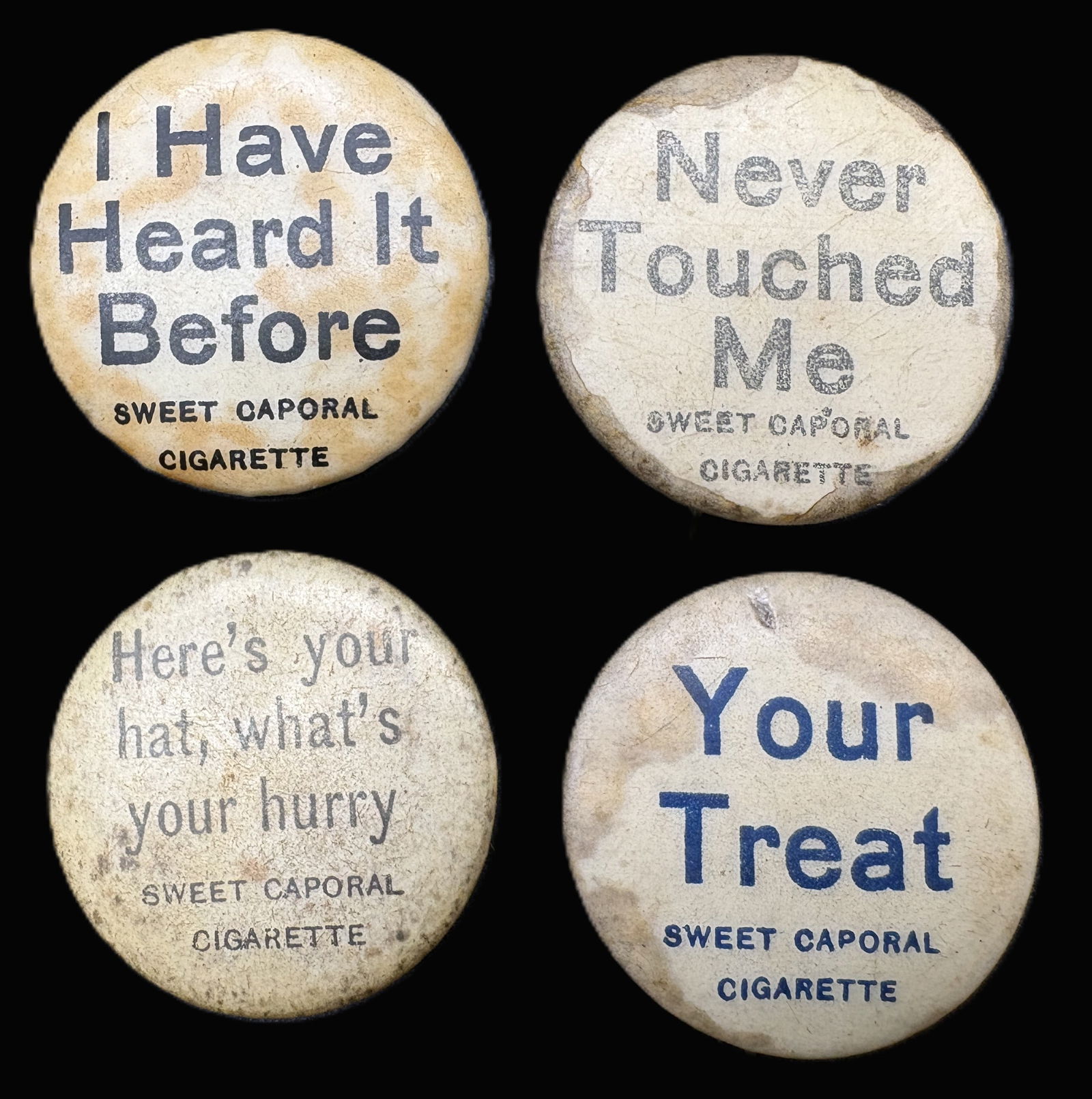 Antique Late 1800's Cigarette Advertising Pins Pinback Sweet Caporal (1 of 6)