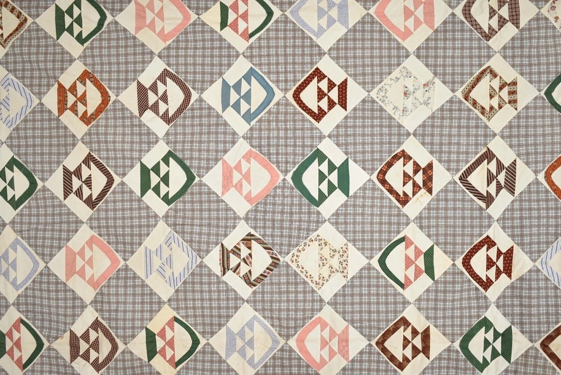 1870's Baskets Quilt Top - 11