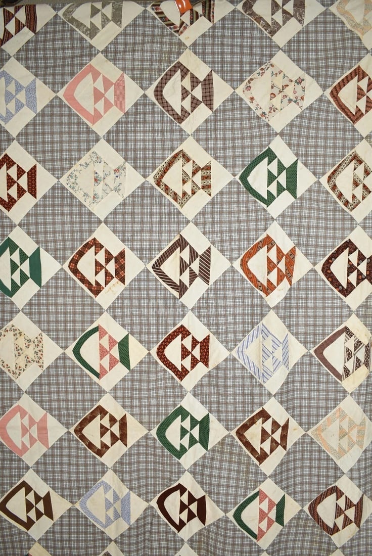 1870's Baskets Quilt Top - 2