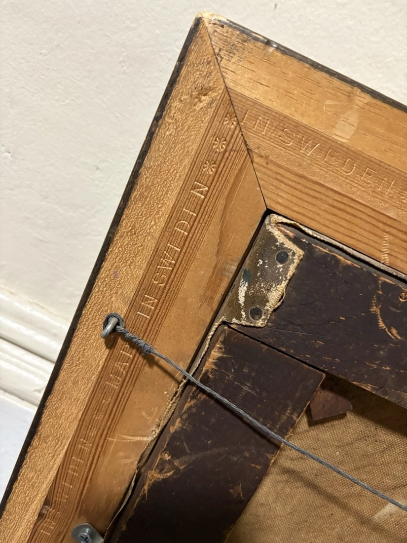 Early 20th Century Oil On Canvas Folk Art Landscape Painting - 5