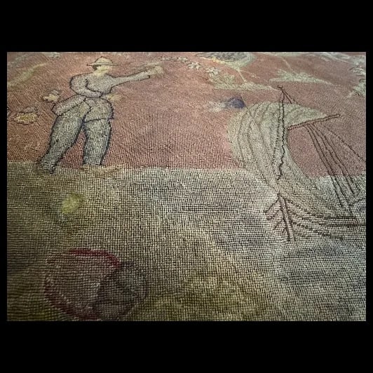 Antique Folk Art Needlepoint w/ artists initials - 5