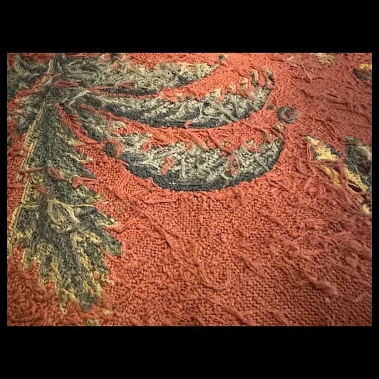 Antique Folk Art Needlepoint w/ artists initials - 7