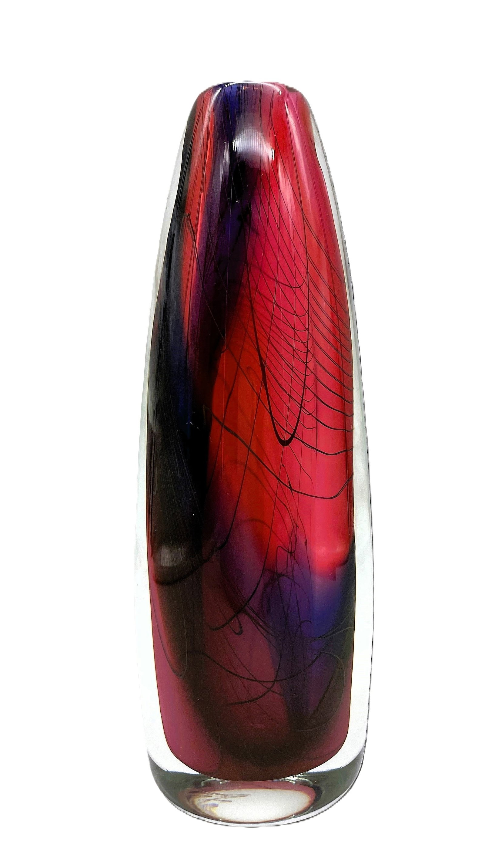 CRYSOPHIS STEVEN HOURIGAN ART GLASS VASE SIGNED (1 of 8)