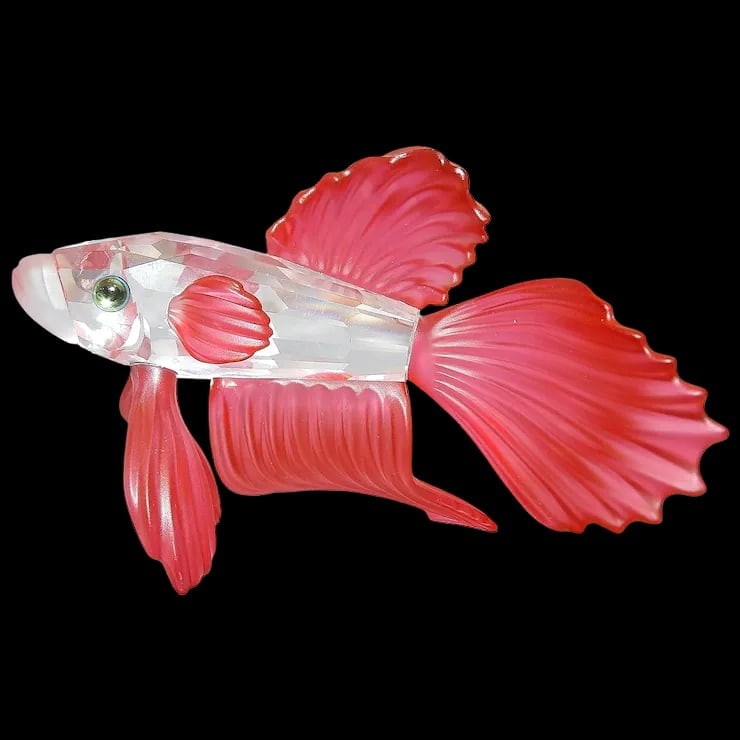 Swarovski Crystal Siamese Fighting Fish Red Figurine -Retired (1 of 5)