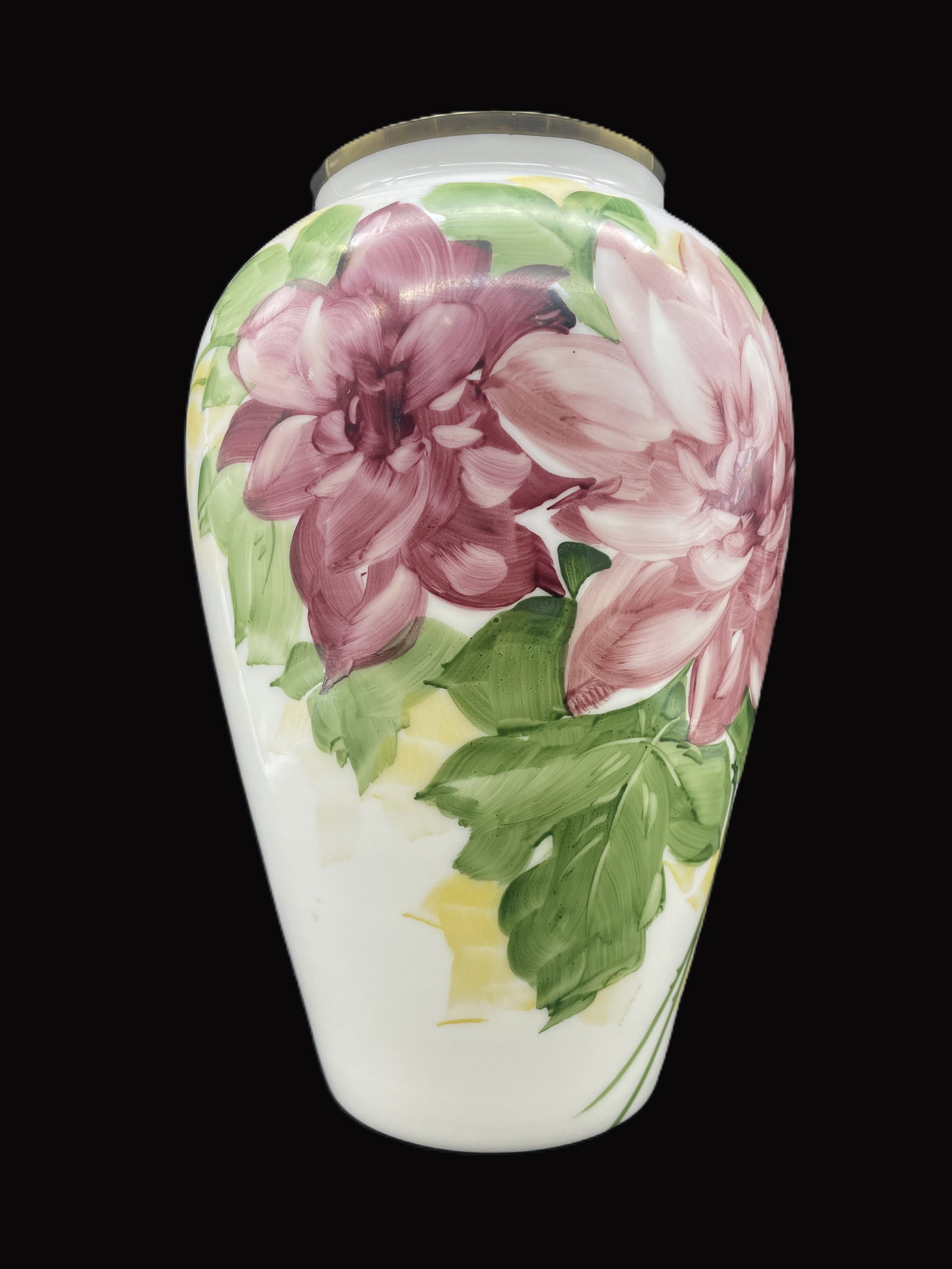 BRISTOL HANDPAINTED FLORAL VASE signed P. Connin (1 of 8)