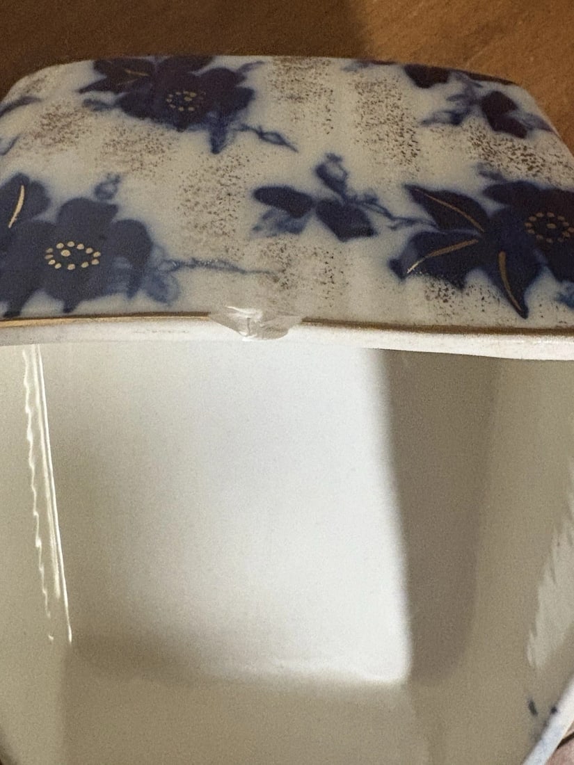 Flow Blue Covered Cheese Dish - 11