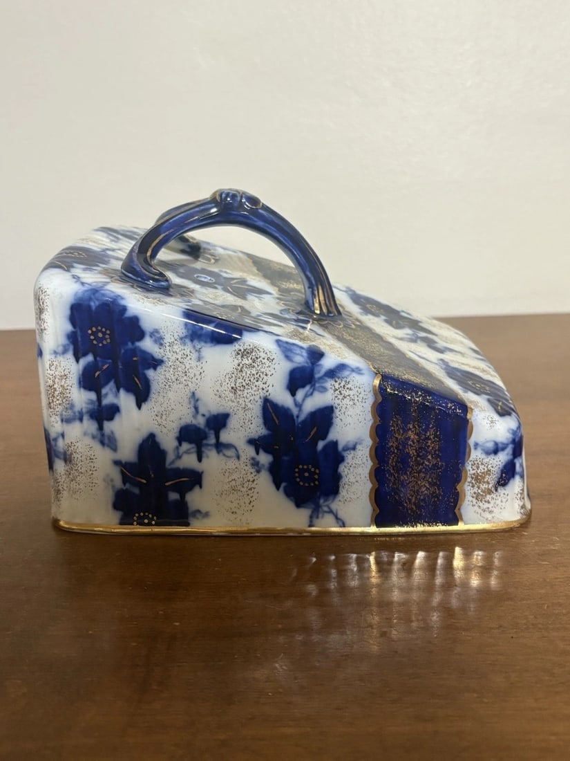 Flow Blue Covered Cheese Dish - 6