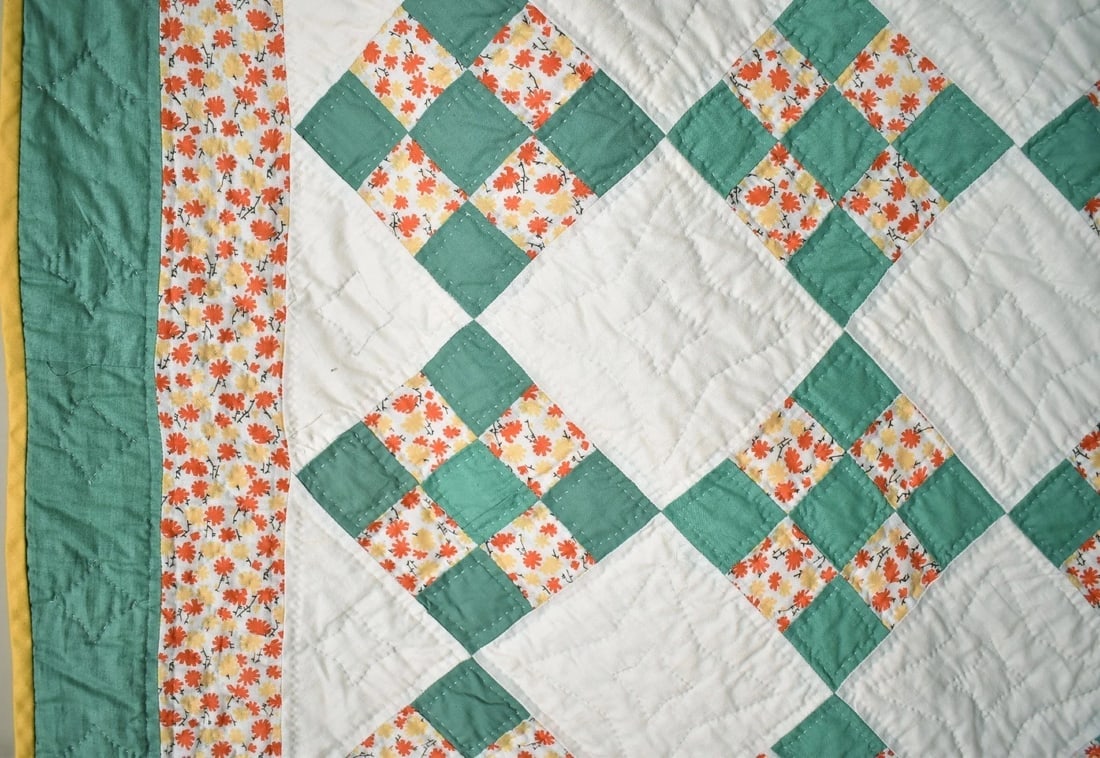 Large 30's Nine Patch Quilt - 7