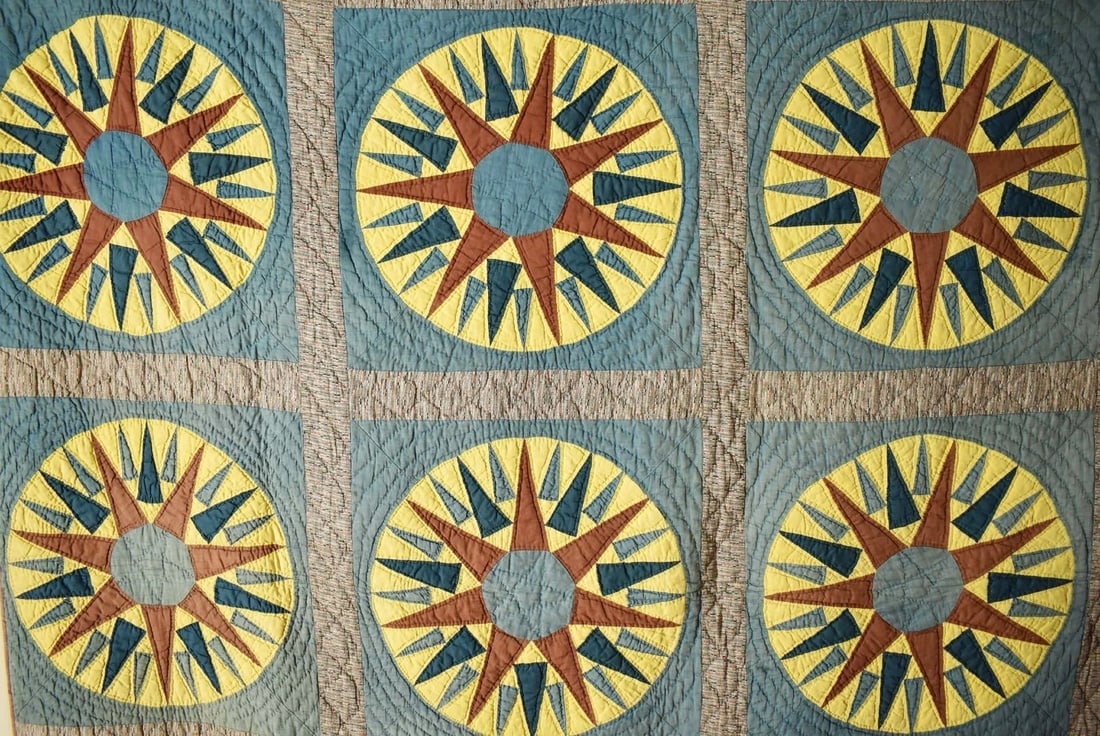 1870's Mariner's Compass Quilt - 2