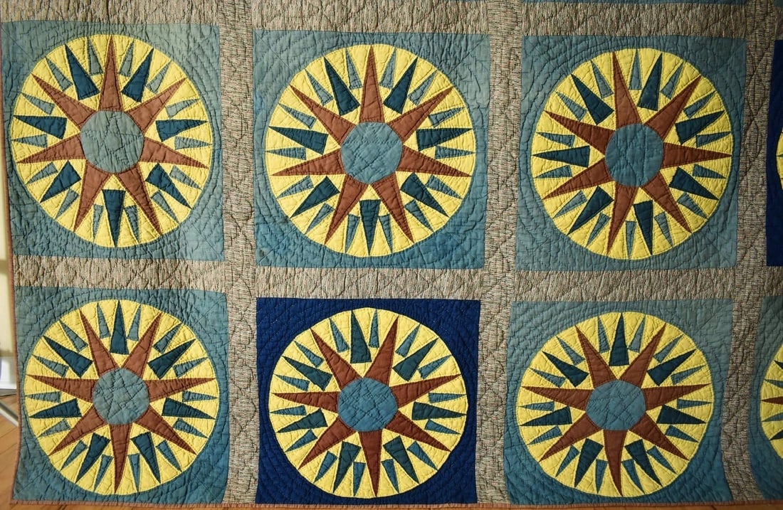 1870's Mariner's Compass Quilt - 5