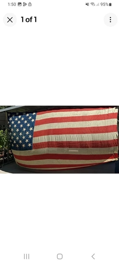 Super Rare American Flag 43 Stars great colors 1889 9.5 X 14 Feet (1 of 8)
