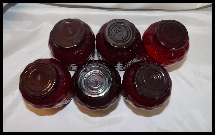 Anchor Hocking Royal Ruby Bubble Glass 12 oz. Flat Tea Glasses - 4