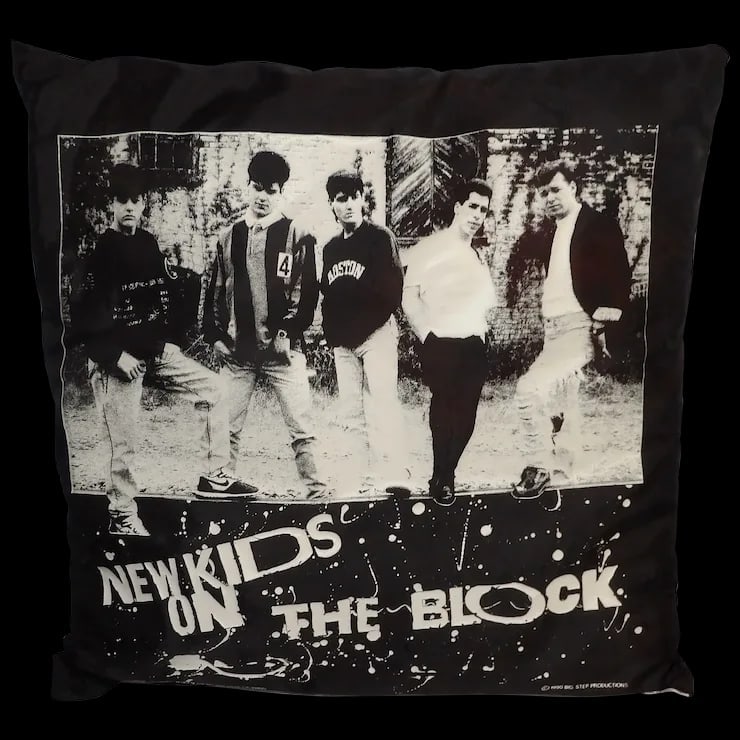 New Kids on the Block Couch 1990 Cushion Throw Pillow: This New Kids on the Block Couch 1990 Cushion Throw Pillow is in excellent condition. NO stains, tears, or loss of graphics. It measures about 14” x 14” x 3”. Donnie Walberg was an o