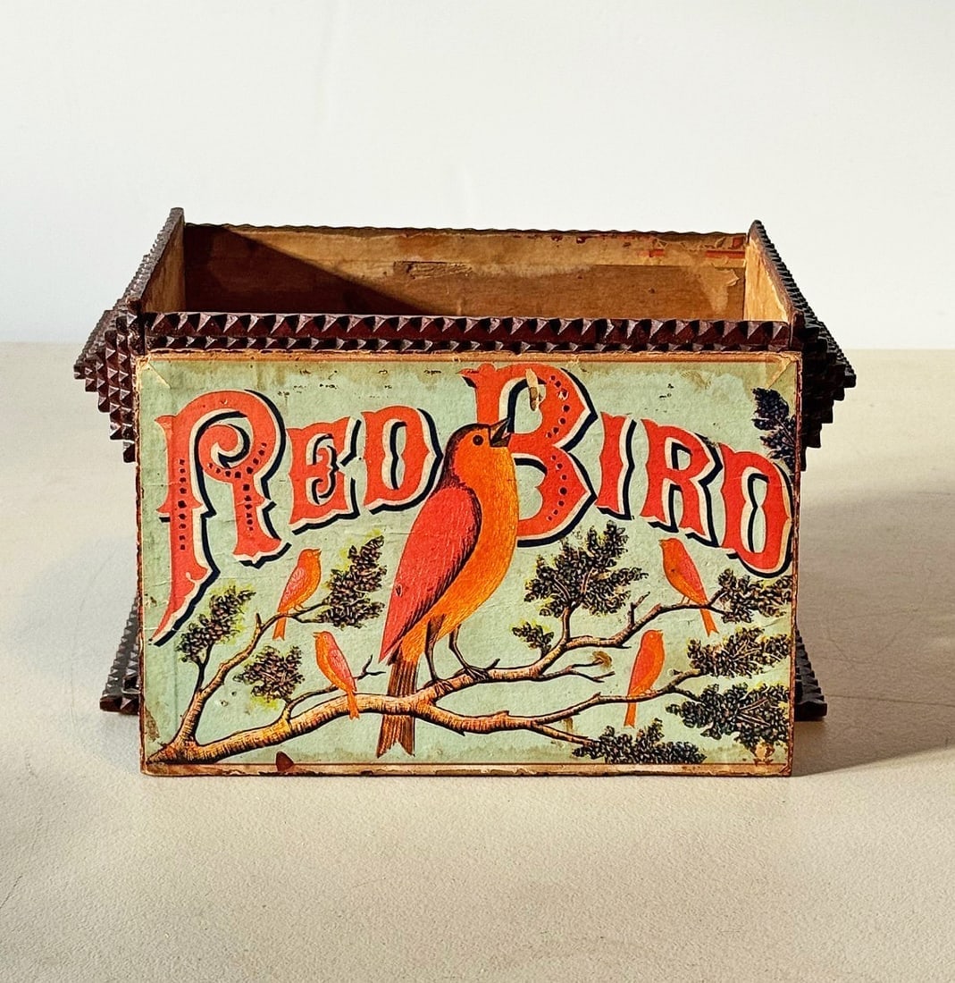 Painted Tramp Art Double Pedestal Box - 5