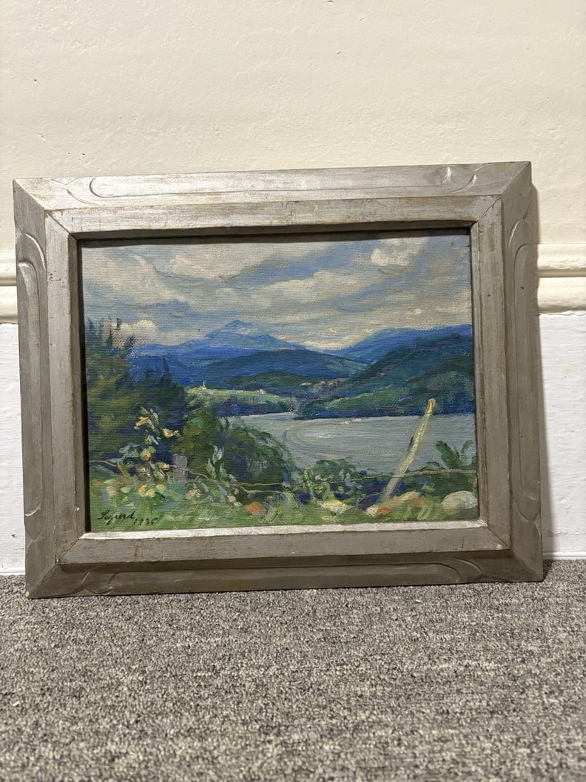 1935 Artist Signed Oil On Board Landscape Painting (1 of 5)
