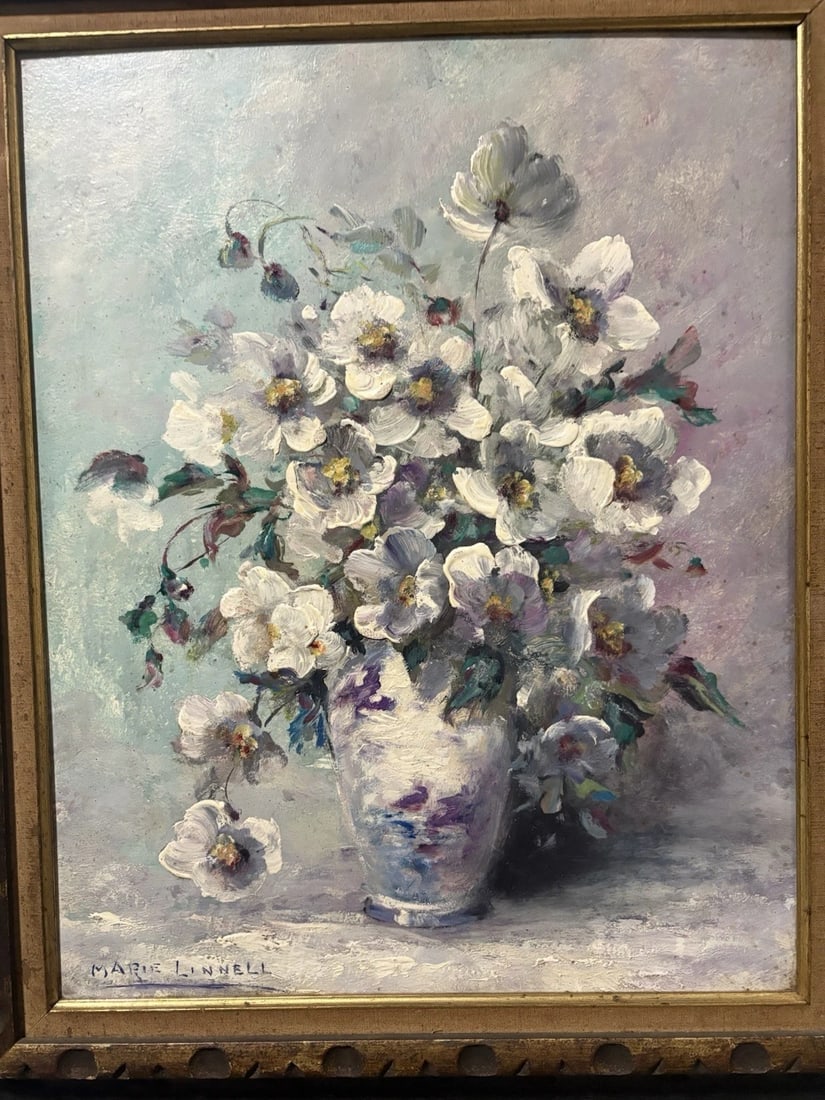 Marie Linnell Still Life Oil On Board Painting - 2