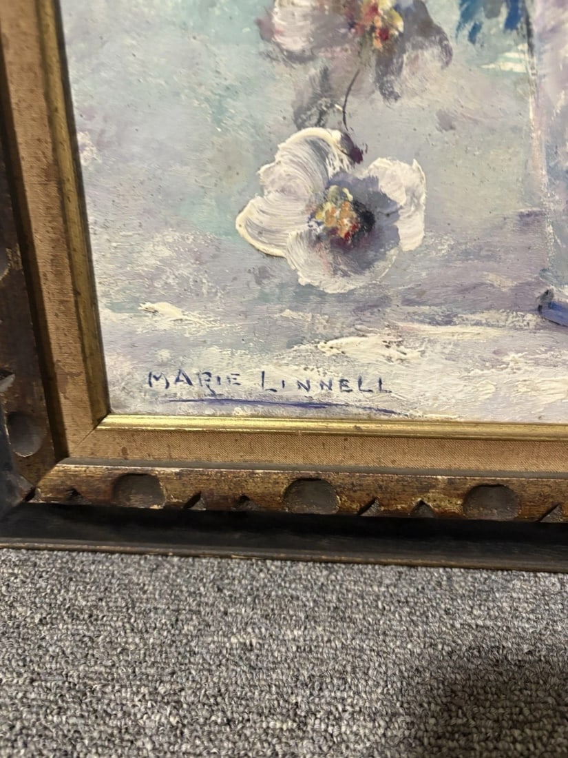 Marie Linnell Still Life Oil On Board Painting - 3