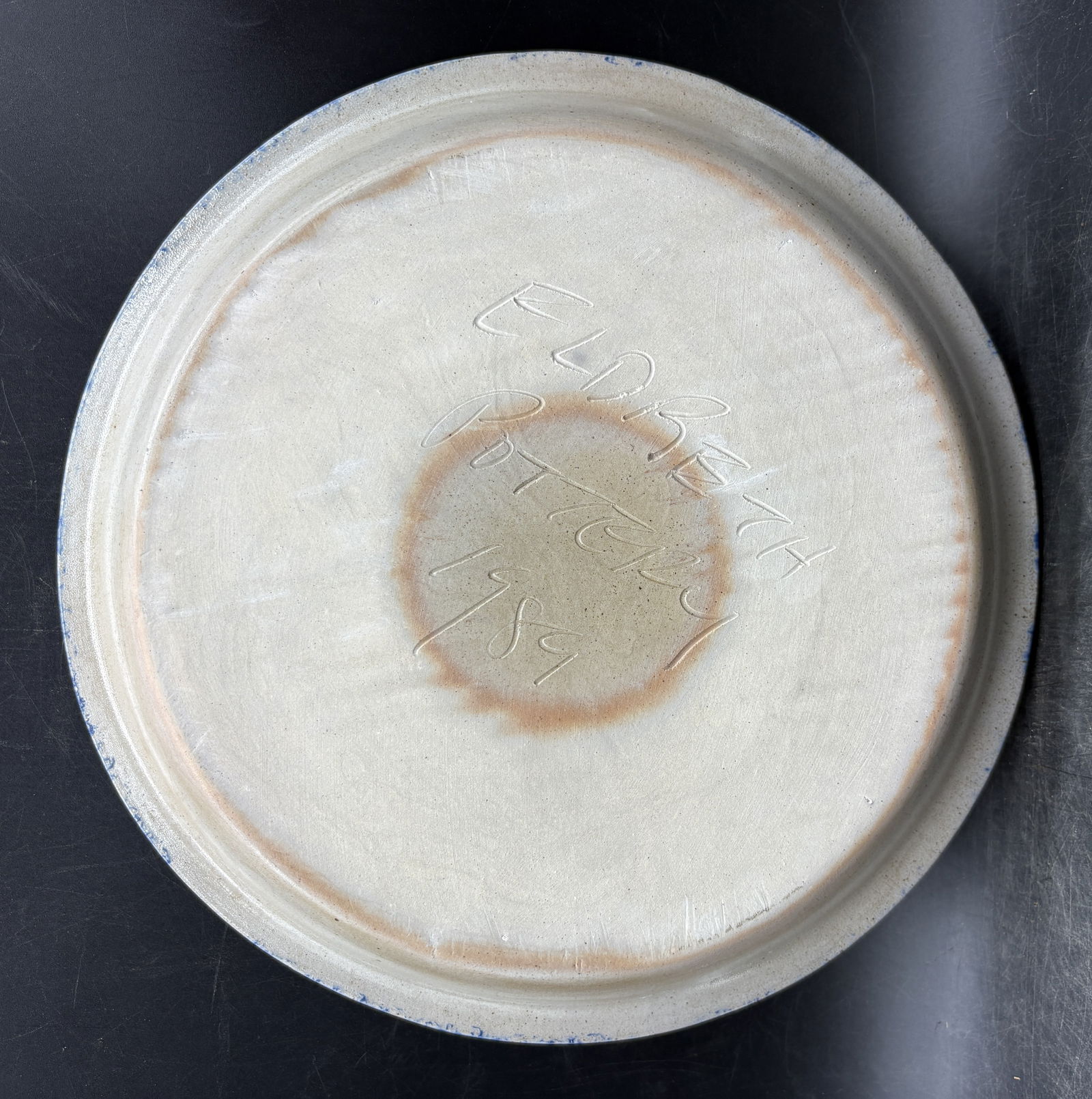 1989 Eldreth Stoneware Pottery Christmas Pie Plate - 6