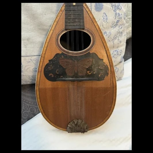 Antique Mandolin Moth inlay 1900s - 3