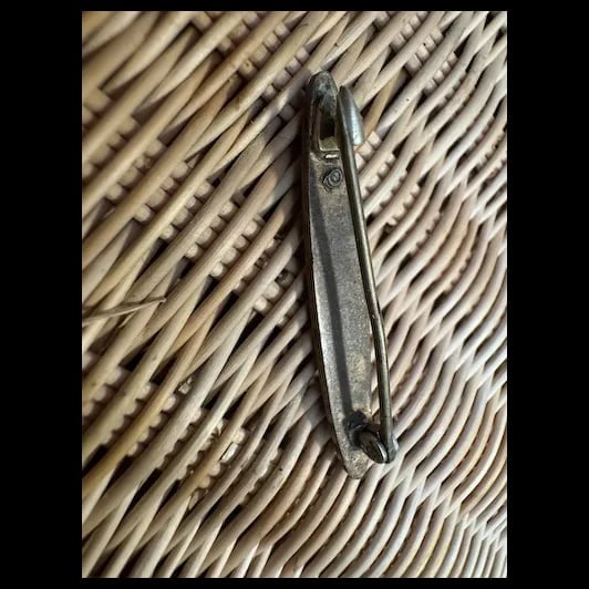 Antique turquoise Guilloche enamel brooch or pin Art Deco - 4