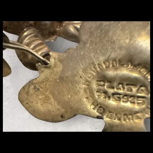 Vintage Mexican sterling Silver grape cluster link bracelet w/ earrings 1940s - 9