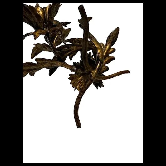 VINTAGE Italian Gold Toleware Metal Candle holder - 10