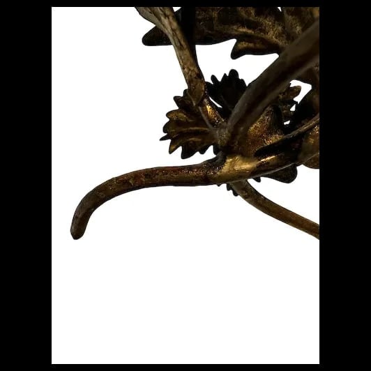 VINTAGE Italian Gold Toleware Metal Candle holder - 8