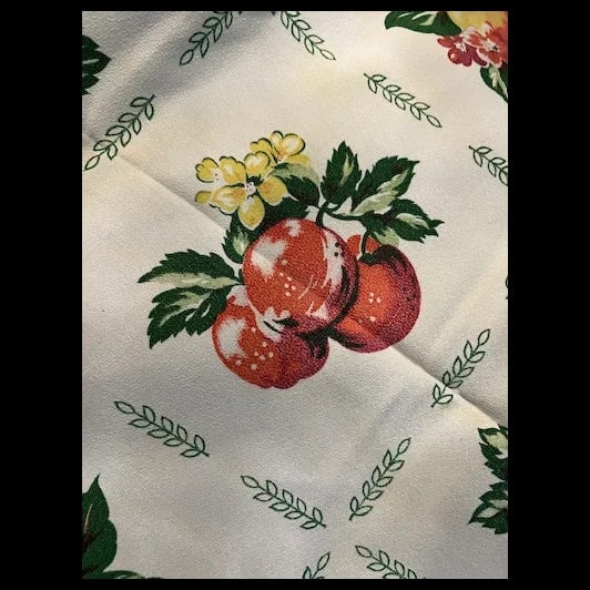 Vintage 1950s MINT Bark cloth table cloth 46x50" never used - 2