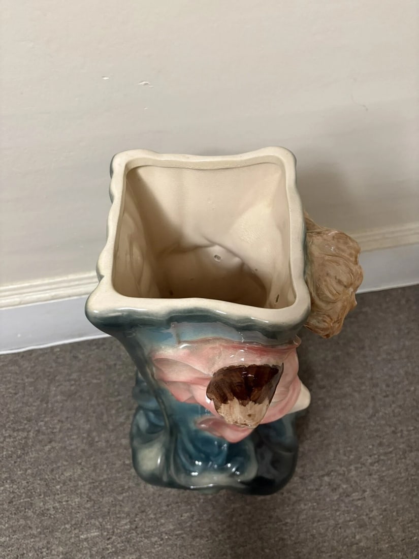 Terre D’Eclance Charenton Art Nouveau Pottery Cherub Majolica Unbrella Stand - 7