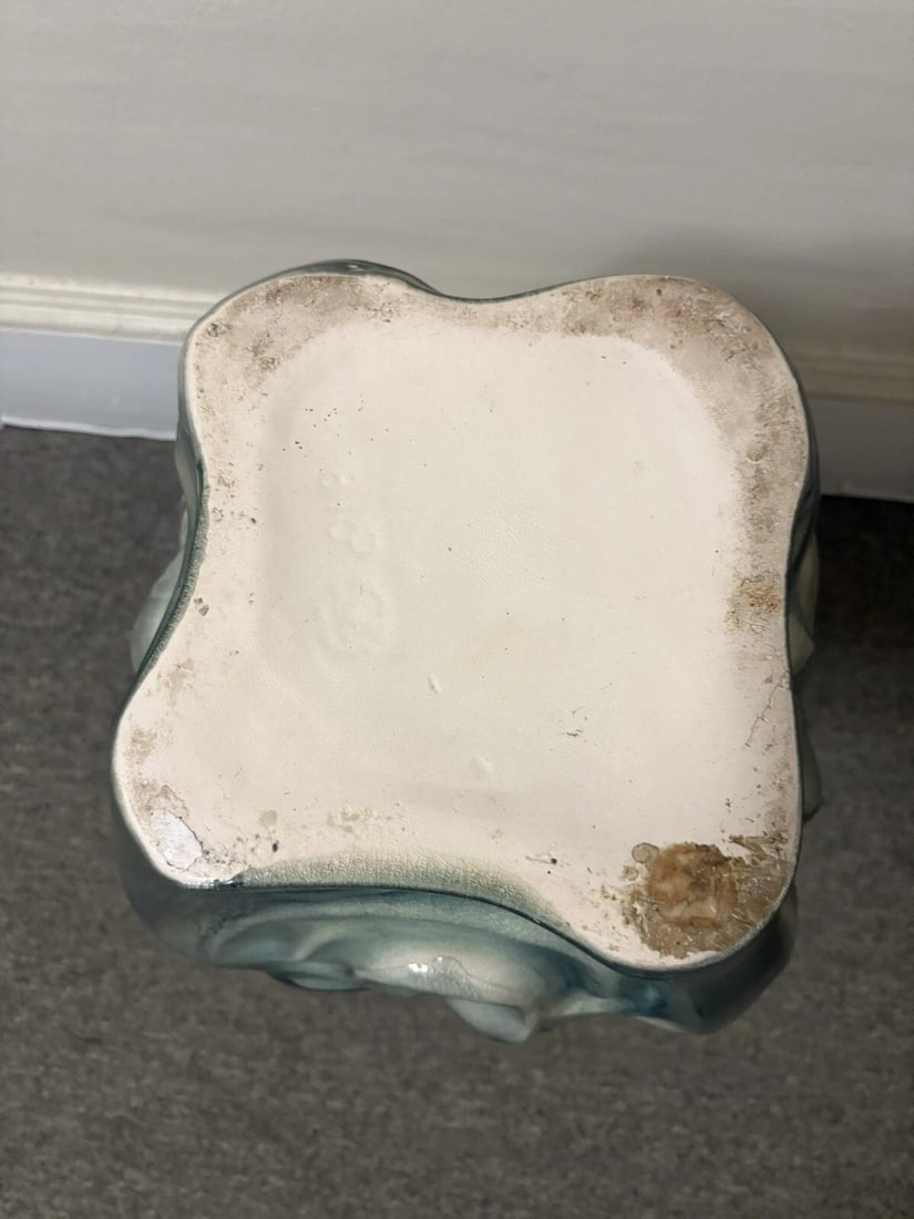 Terre D’Eclance Charenton Art Nouveau Pottery Cherub Majolica Unbrella Stand - 8