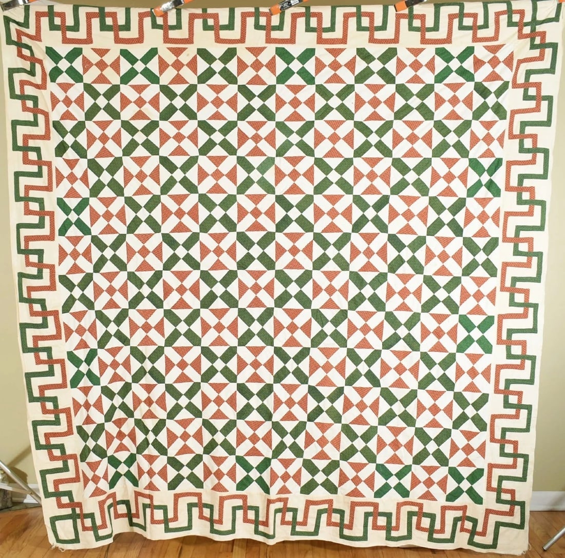 1870's "Old Italian Block" Quilt Top (1 of 12)
