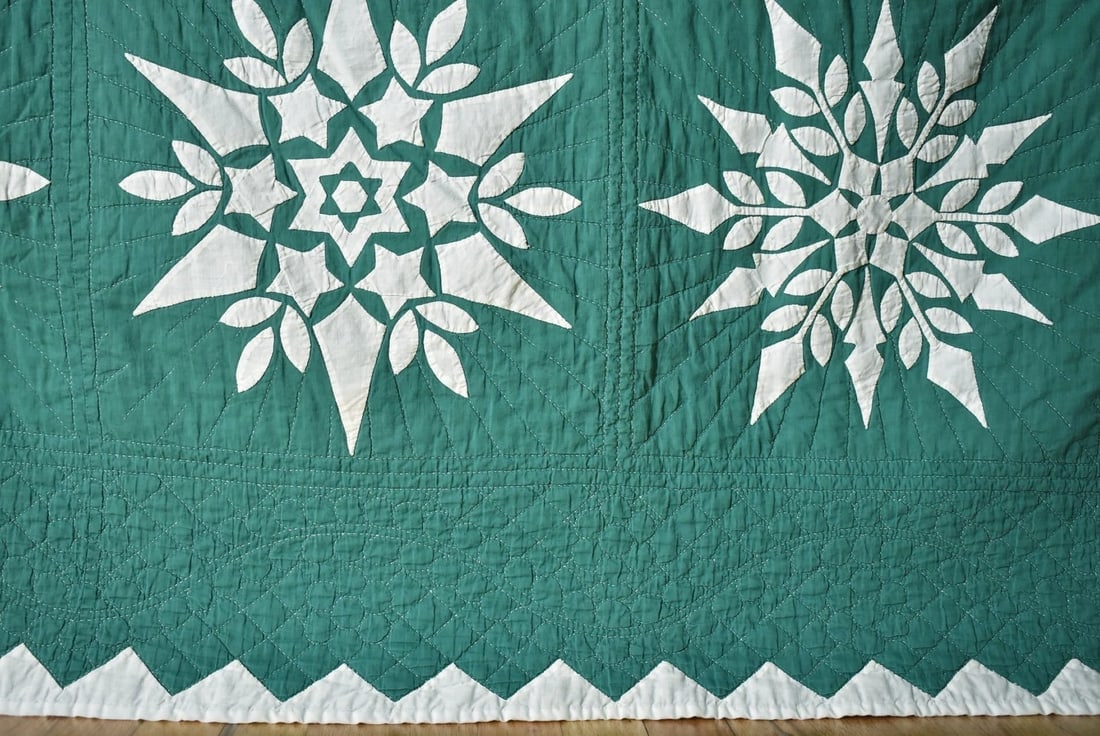 40's Snowflake Applique Quilt - 7
