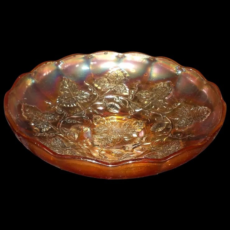 Rare Millersburg 8 ¼” Footed Strawberry Wreath Marigold Bowl (1 of 7)