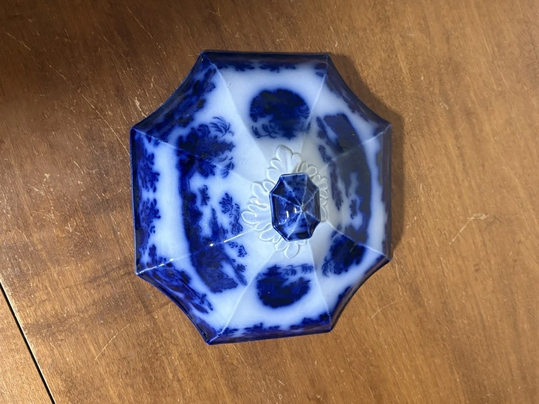 Shanghae Flow Blue Covered Vegetable Bowl - 5