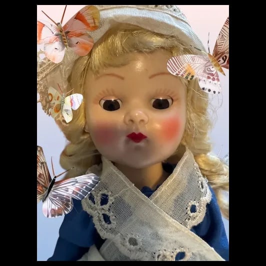 Vintage vogue doll Ginny in box dutch girl painted lash strung 1950s - 9