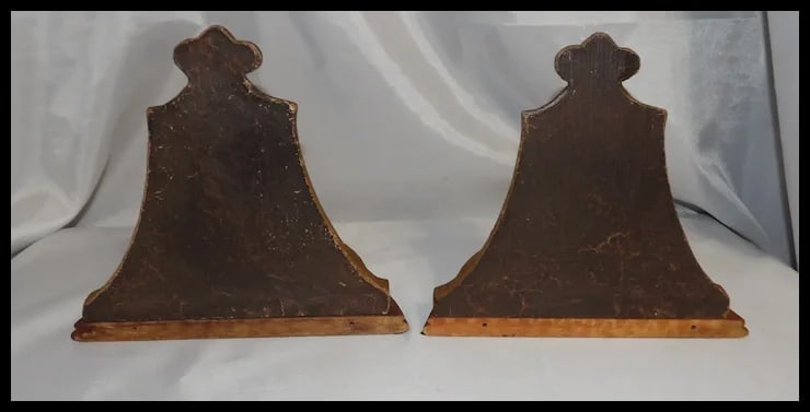 Unique Pair Syroco Wood Composition Bookends - 5