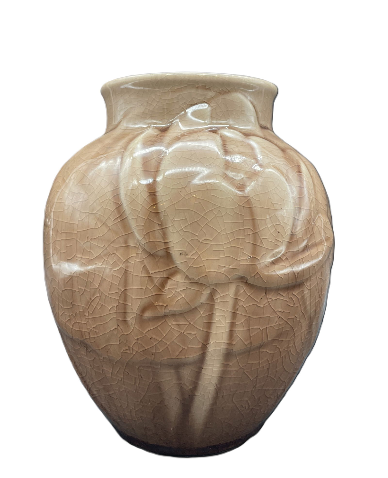 ROOKWOOD 1953 ART POTTERY VASE #6833 LILY: Date/Period: unknown Dimension: approx 6.5 x 4.5 Material: POTTERY Additional Information: ROOKWOOD ART POTTERY 6" BROWN VASE #6833 GLOSS GLAZE FINISH LILY VASE Shipping: Domestic: Flat-rate of $14.00