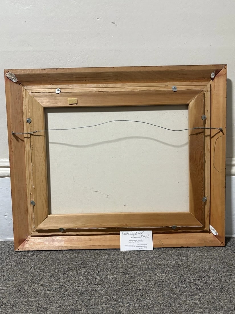 Ann Mcfarren Oil On Canvas Seascape Painting Nubble Light House Me - 4