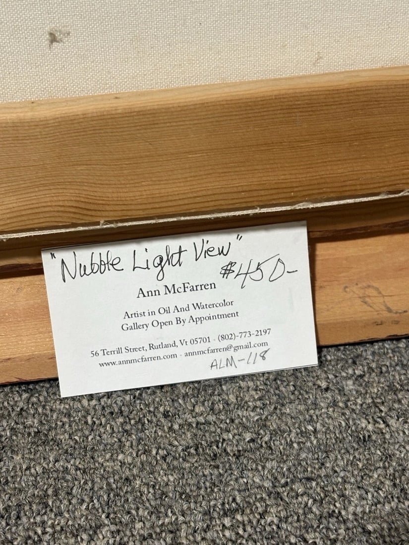 Ann Mcfarren Oil On Canvas Seascape Painting Nubble Light House Me - 5