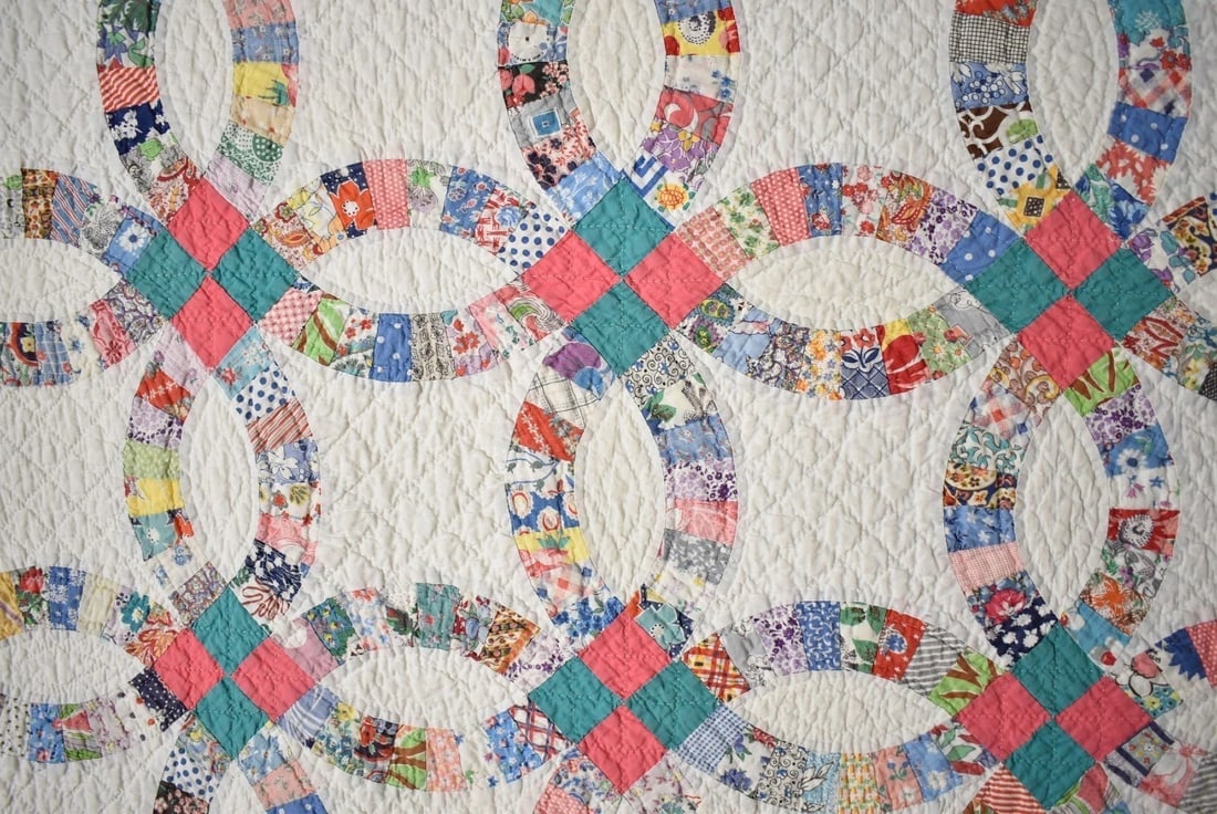 30's Double Wedding Ring Quilt - 3