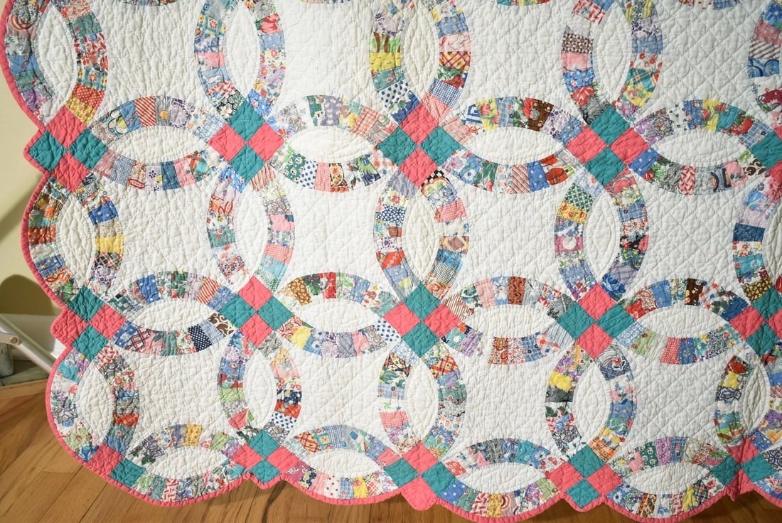 30's Double Wedding Ring Quilt - 6