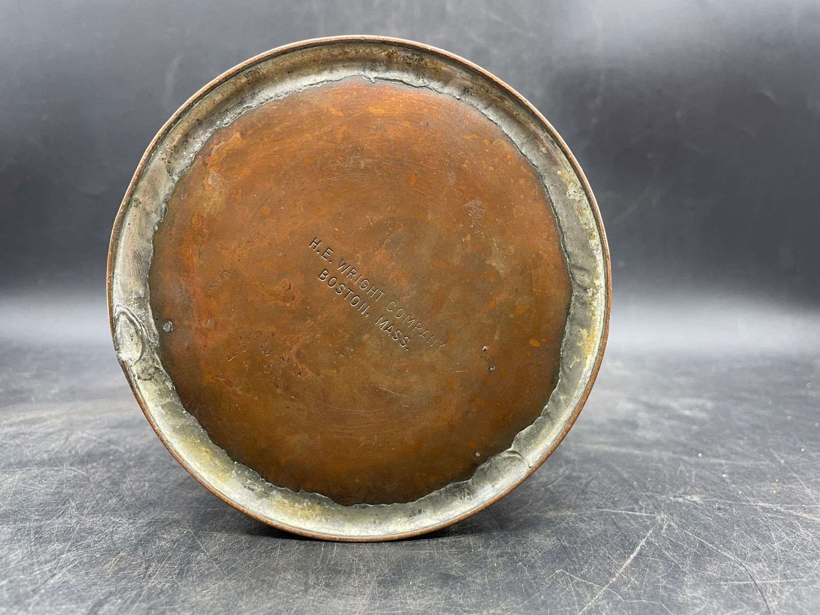 COPPER Milk Can Cream H. E. Wright Boston Mass - 7