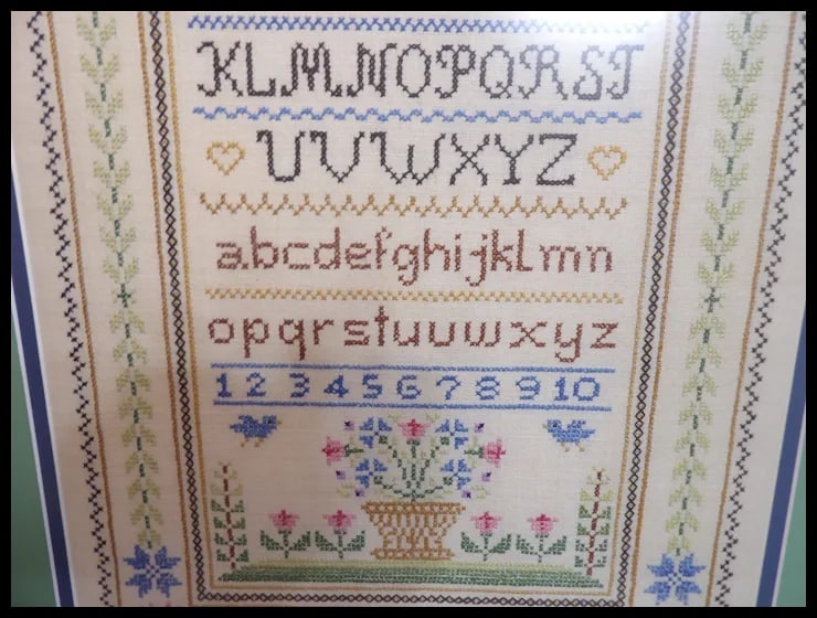 Vintage Handmade Cross Stitch Sampler Large Frame 1998 - 4
