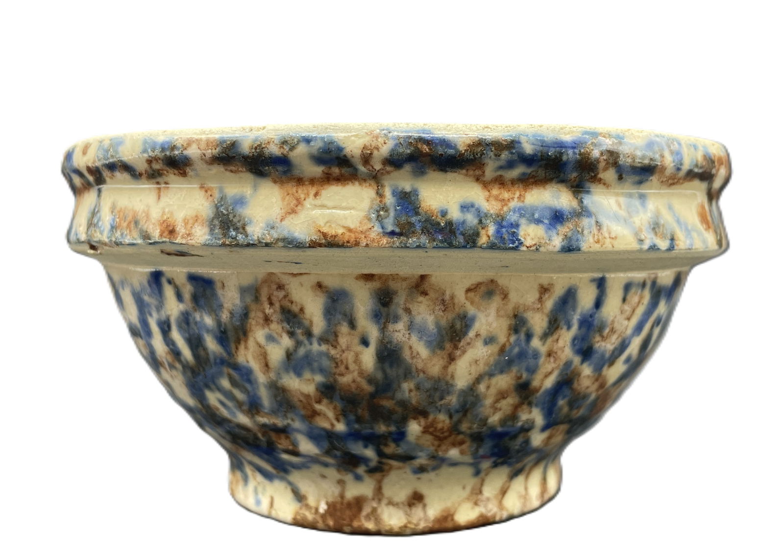 Spongeware Spatterware Mixing Bowl 6" Red Wing Stoneware Bowl (1 of 8)