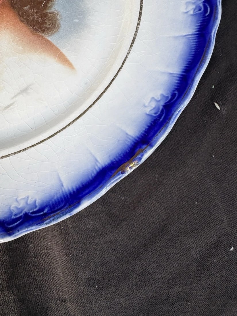 Flow Blue Portrait Plate - 4