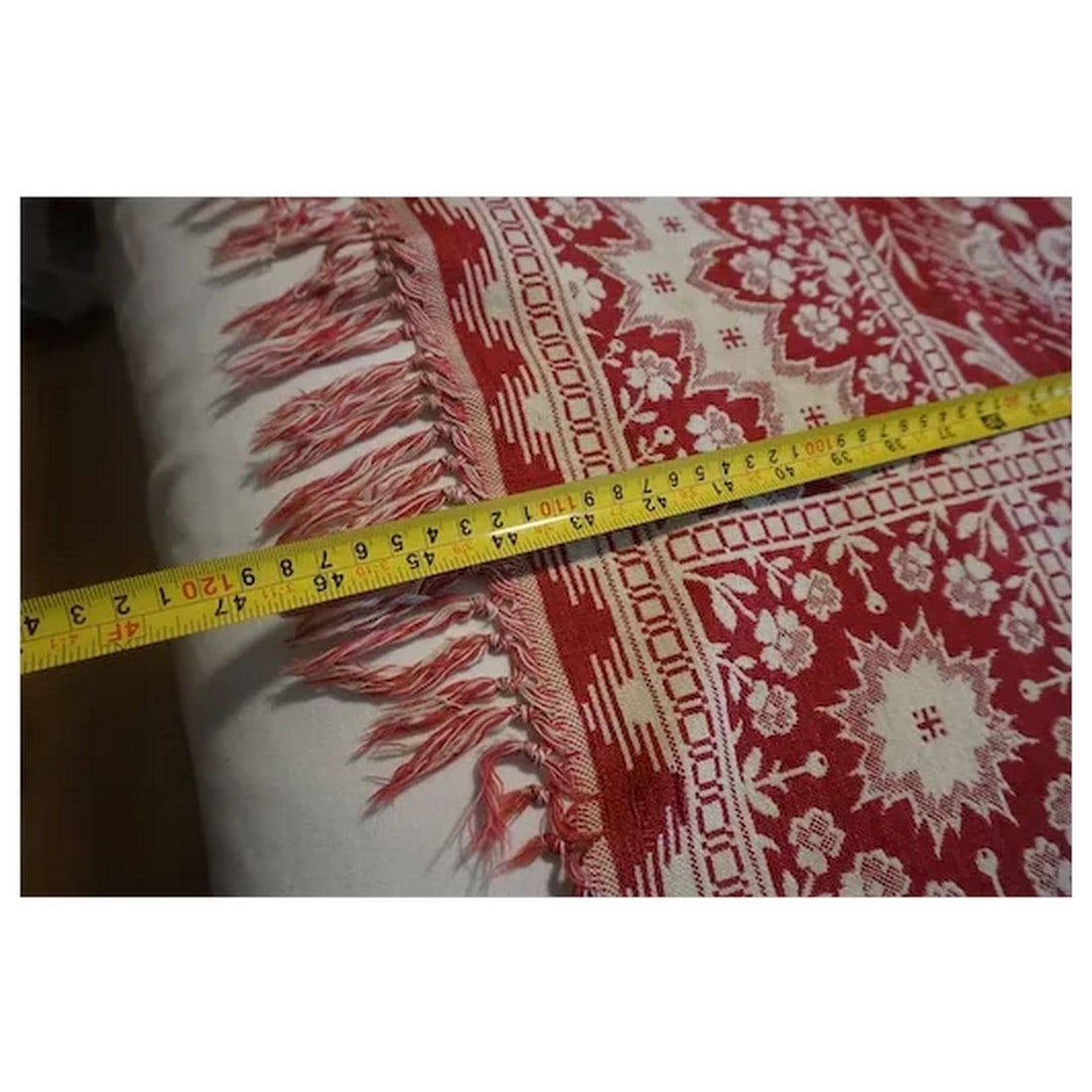 Antique Woven American Coverlet mid 1800's - 15