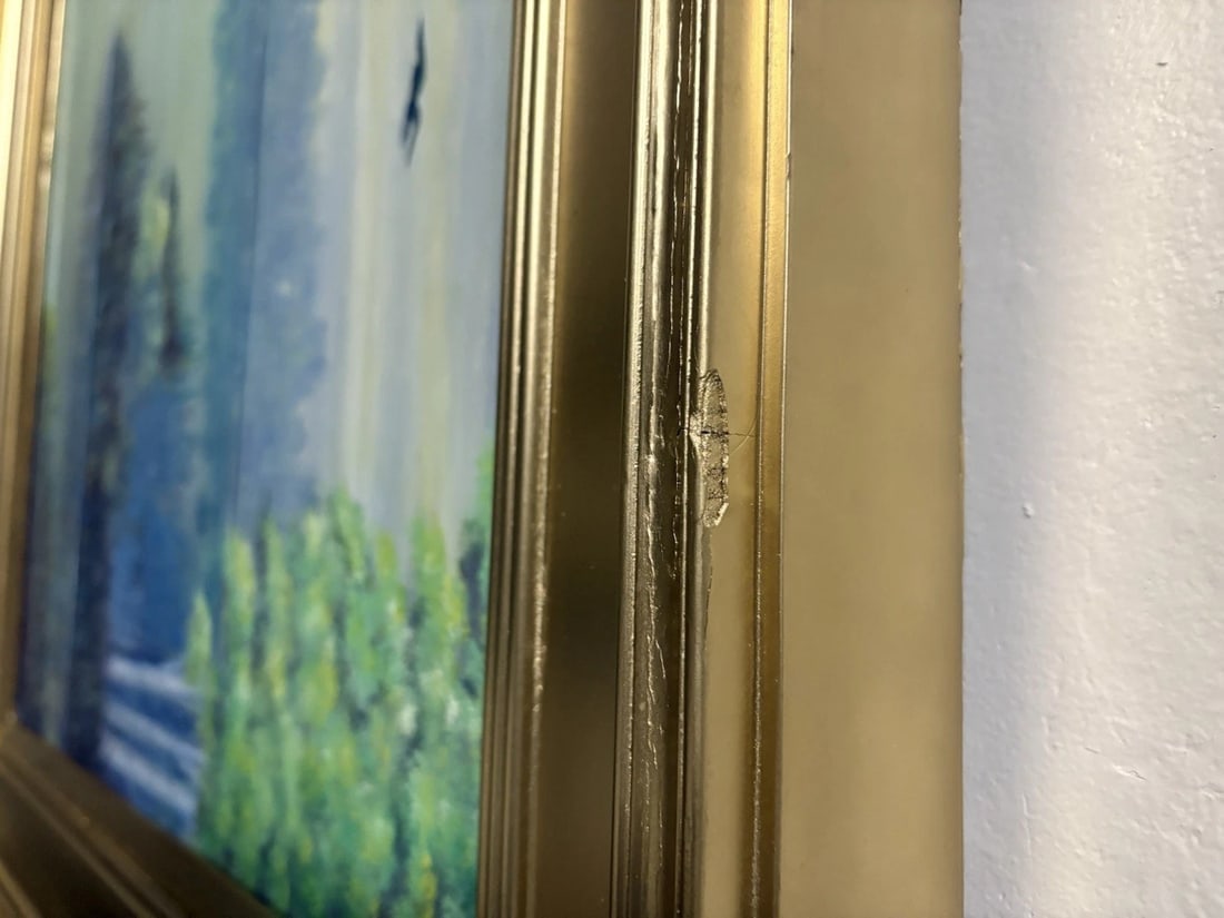 Artist Signed Oil On Canvas Landscape Painting - 7