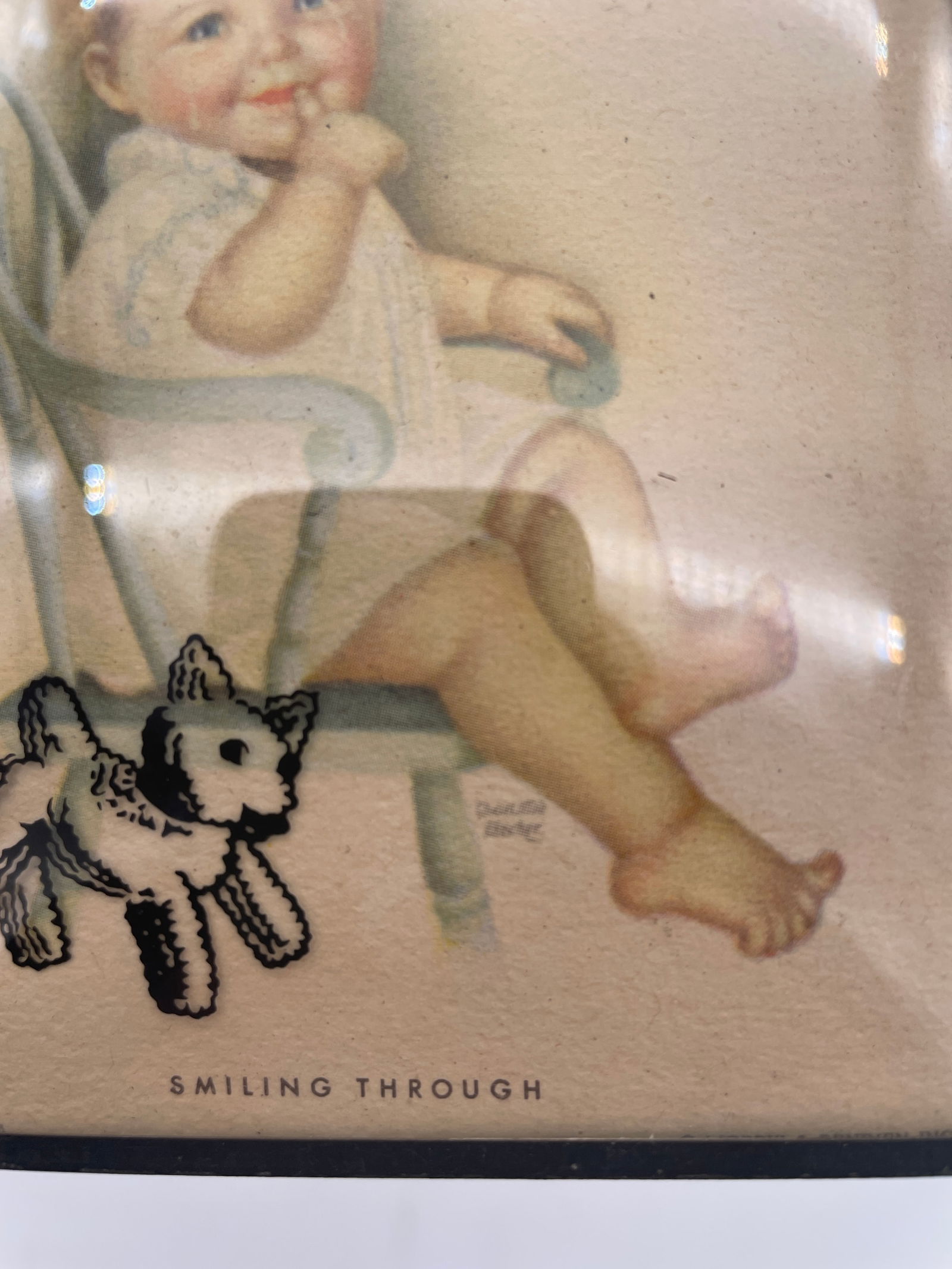 2 CHARLOTTE BECKER LITHOGRAPHS SILHOUETTE CONVEX BUBBLE FRAMES - 4