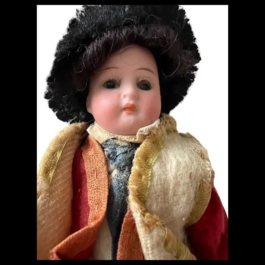 All Original Antique Doll 250 21/0 Germany 6.5 cabinet size Factory costume - 2